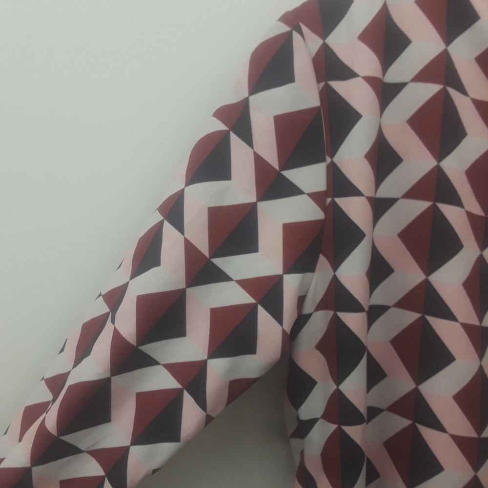 HDY Haoduoyi Women PiNK RED Geometric print Midi Dress XXL - Picture 11 of 13